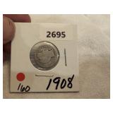 1908 Barber Dime