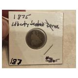 1875 Seated Liberty Dime