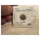 3-Cent Nickel, Silver, Worn Date