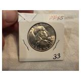 1958 Franklin Half Dollar, MS-65