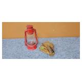 Vintage Lantern & Baseball Glove