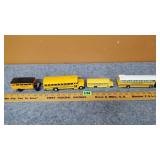 4 Assorted Vintage School Bus Models