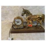 Vintage United Mantel Horse Clock - Plugged in,