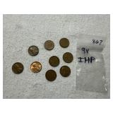(9) Indian Head Pennies
