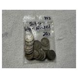 (20) Silver War Nickels