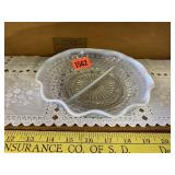 Hob Nail Opalescent Divided Serving Dish