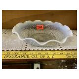 Hob Nail Opalescent Ruffled Candy Dish