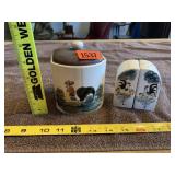 Rooster Salt & Pepper & Sugar Bowl