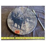 Painted Rawhide Native American Drum