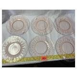 Pink Depression Plates (6)