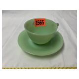 Fire-King Jadeite Tea Cup & Saucer