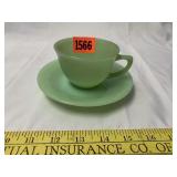 Fire-King Jadeite Tea Cup & Saucer