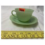 Fire-King Jadeite Tea Cup & Saucer