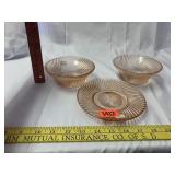 Pink Depression Serving Plate, Bowls, Diana
