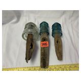 3 Vintage Telephone Insulators