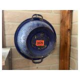 Blue & White Enamel Strainer