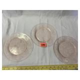 3 Pink Depression Plates