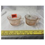 Pink Depression Tea Cups, Queen Mary