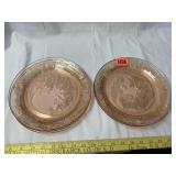 Pink Depression Plates (6)