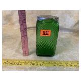 Vintage Owens Green Ribbed Depression Glass