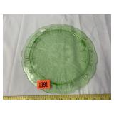 Green Depression Footed Plate