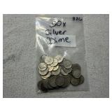 (50) Silver Roosevelt Dimes