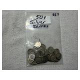(50) Silver Roosevelt Dimes