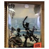 Vintage Rocking Horse Silouette Convex Painting