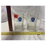 Pabst Blue Ribbon Beer Mugs (2)