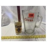Vintage Coors Pitcher & Beer Glass