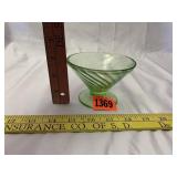 Green Depression Footed Dessert Glass