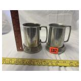 Vintage Playboy Club AluminumTankard Mugs (2)