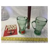 Vintage Coca-Cola Mugs & Door Sign