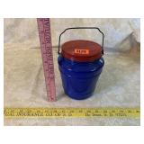 Metal Lidded Jar with Handle