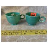 2 Medium Green  Fiesta Tea Cups