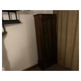 Wood & Glass Gun Cabinet with Key