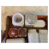 Lot of Mis-Matched Milk Glass Salt & Peppers,