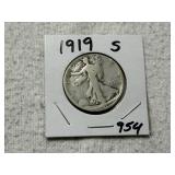 1919 S Walking Liberty Half Dollar