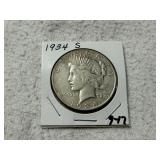 1934 S Peace Dollar