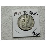 1917 D REV Walking Liberty Half Dollar