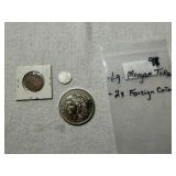 Large Morgan Token, 2 Foreign Coins