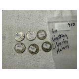 (6) Walking Liberty Half Dollars