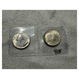 (2) 1964 Kennedy Half Dollars