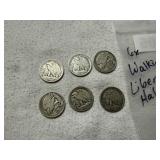 (5) Walking Liberty Half Dollars