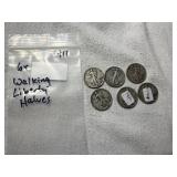 (6) Walking Liberty Half Dollars