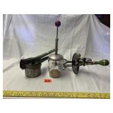 Vintage Kitchen Egg Beater, Jar Nut Chopper,