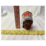 Ceramic Native American Head Coin Bank