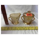 Depression Glass Cream & Sugar