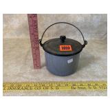 Vintage Grey Enamel Pot with Lid