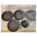 Lot of 5 Assorted Sized Pie Tins